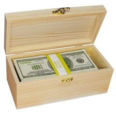 Mczxon Wooden Currency Money Cash Tray with 19x8x9cm/7.45×3.15×3.45in, brown