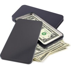 2 PCS Black Metal Cash Box Money Box for Cash Single Row Currency Tray Money Hol