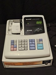 Sharp XE-A102 Electronic Cash Register Tested Working Prints Opens Drawer w Box