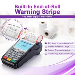 2 1/4&Prime; BPA Free Thermal Paper Rolls 55&prime; 10 Pack Verifone Ingenico Receipt