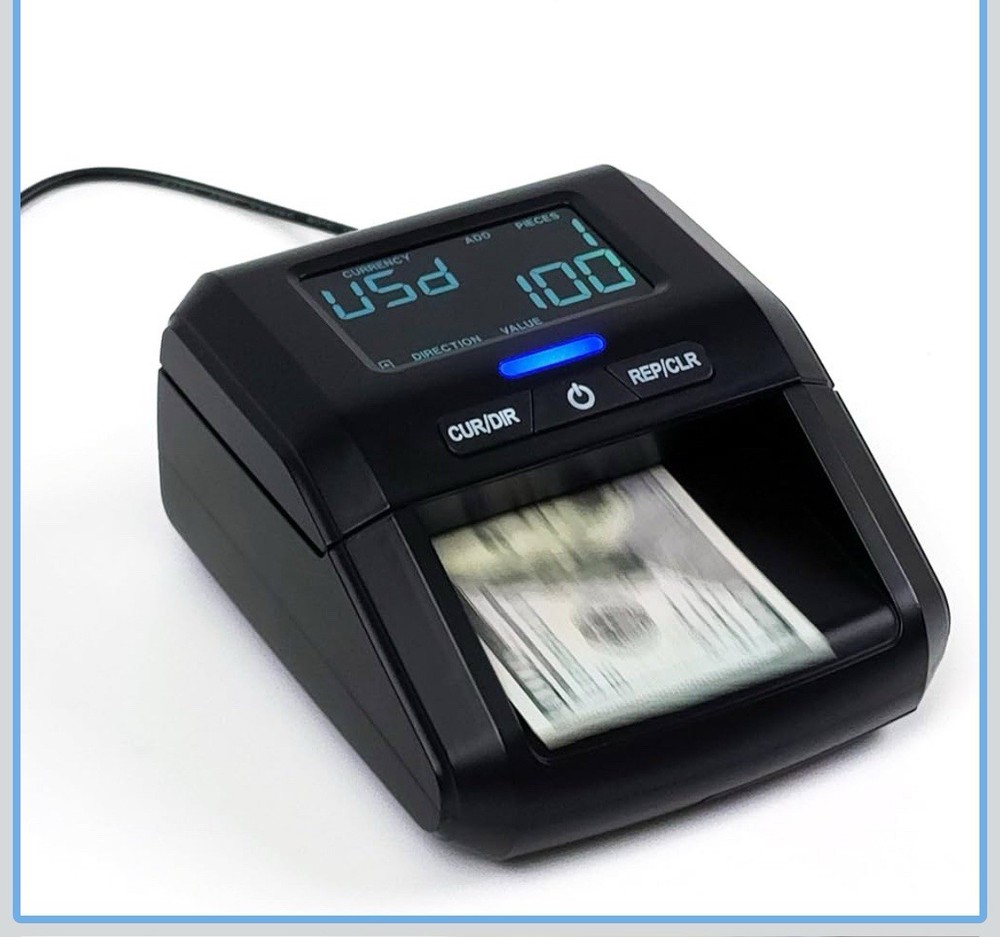 Counterfeit Bill Money Detector Machine with LCD Display, Portable Compact US…