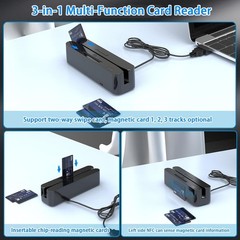 Compact USB Card Reader for Magnetic and NFC Chip Cards – for Windows & Android