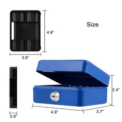 Mini Cash Box with Lock and Slot Small Cash Box with Money Tray Metal Piggy B…