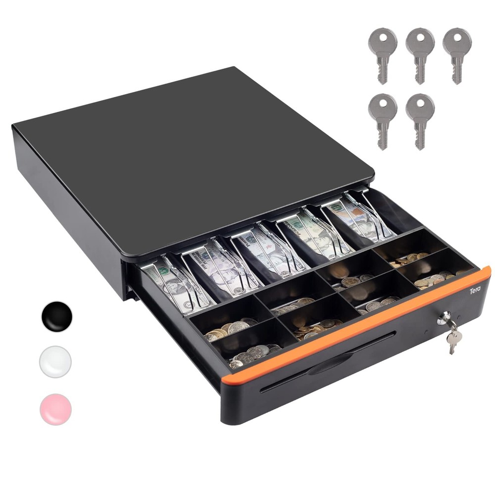 Tera 16 inch Auto Open Cash Drawer with Micro Switch Heavy Duty Insert Tray 5…