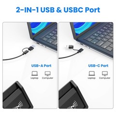 2-in-1 Smart Card Reader NFC USB A C CAC Military DOD ID Bank Chip Card Reader