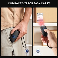 1D Mini Bluetooth Barcode Scanner, 3-in-1 USB Wired & Bluetooth & 2.4G Wireless