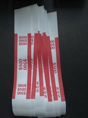 10 – Red $500 Cash Money Self-Sealing Straps Currency Bands