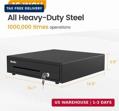16&Prime; Heavy Duty Cash Drawer for POS System – Fully Removable Tray, 5 Bill/5 Coin