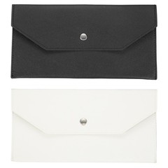2Pcs PU Leather Envelope Wallet Money for Women Men,Black/White