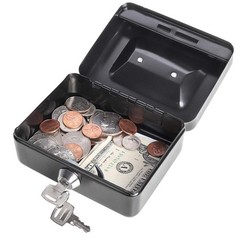 X-Small Cash Box with Lock – Money Saving Box for Cash Coins, Small Lock Box