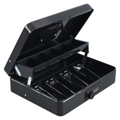 Secure Cash Box with Combination Lock – Metal Money Safe Storage, Black