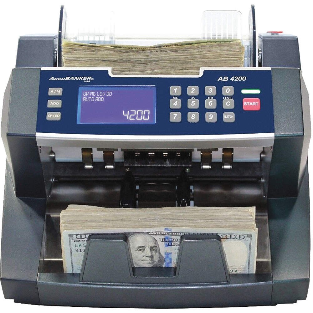 ACCUBANKER Bill Counter,300 Bills Capacity 444D67