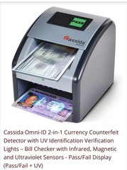 Cassida Omni-ID 2-in-1 Currency Counterfeit Detector UV Infrared Magnetic