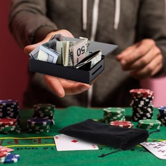 1 Pack Acrylic Money Bank Box for Gambler, Winners Portable Safe Casino Money Po