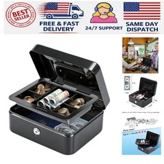 Versatile Medium Cash Box with Portable Handle and Privacy Lock, 7.87&Prime; x 6.3&Prime;