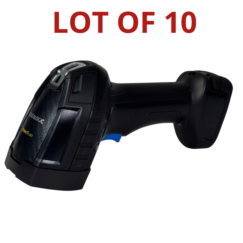 LOT OF 10 Datalogic PowerScan PM9600 SR910RB Barcode Scanner w/Battery No Dock