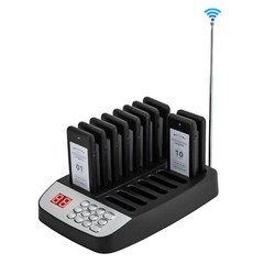 Restaurant Wireless Guest Paging System 10 Beepers Queuing Calling Pager Food.