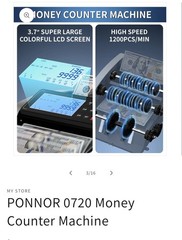 PONNOR 0720 Money Counter Machine Cash Bill Counter LCD Fast Counting