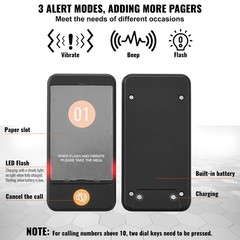 Uimoso Wireless Restaurant Paging System with 24 Guest Call Coasters