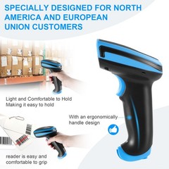 Barcode Scanner Wireless 1D Laser Reader Stand 2.4G USB Wired Plug And Play
