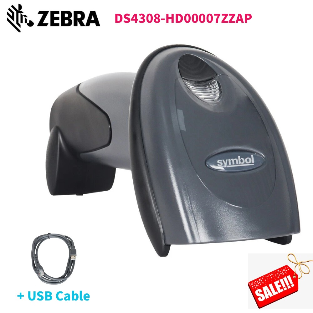 Zebra DS4308-HD00007ZZAP Handheld 1D/2D Barcode Scanner Imager With USB cable