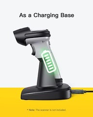 Inateck 1D Wireless Barcode Scanner Reader With Charging Base P6_yellow+BS04001