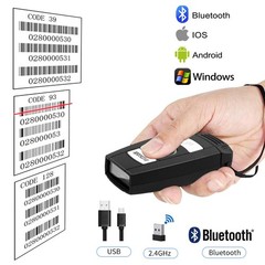 Bluetooth Barcode Scanner 1D Laser 3in1 Wireless USB 2.4G Handheld Reader