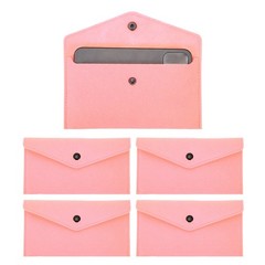 5Pcs Felt Money Bag, Felt Cellphone Sleeve Case Pouch Cash Bag, Light Pink