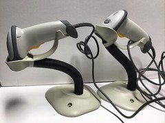Lot Of 2 Symbol LS2208-SR20001R-UR Barcode Scanner with Cable & Stand, Tested