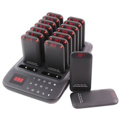 ** NEW Wireless Restaurant Pager System | 16 LED Pagers | Buzzer and Vibration