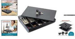 Locking Cash Drawer Tray – 4 Bill & 5 Coin Organizer (11.7&Prime; x 10.3&Prime;)