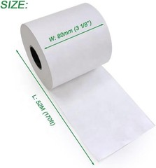 Moqra Sticky Thermal Receipt Paper Rolls 80mm x 170ft Linerless 12 Pack