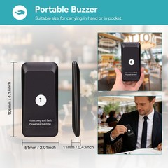 Retekess TD157 Restaurant Pager Calling Queuing System 16 Buzzer Cafe Clinic Bar