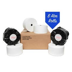 3 1/8&Prime; x 815&prime; Heavy Thermal ATM Paper (8 Rolls) Coated Side In