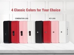 Cash Box with Money Tray and Key Lock Large Metal Money Safe Box with Cantilever