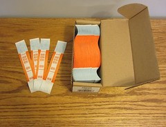 250 SELF SEALING ORANGE $50 CURRENCY STRAPS MONEY BILL BANDS $50 PMC BRAND STRAP