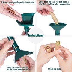 Coin Sorter Tube & Coin Sorter Tray – 4 Color Coded Coin Separator Trays and …