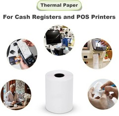 Thermal Paper Rolls 2.25&Prime;x50ft – 100 Rolls Bulk for POS for Clover for Hypercom
