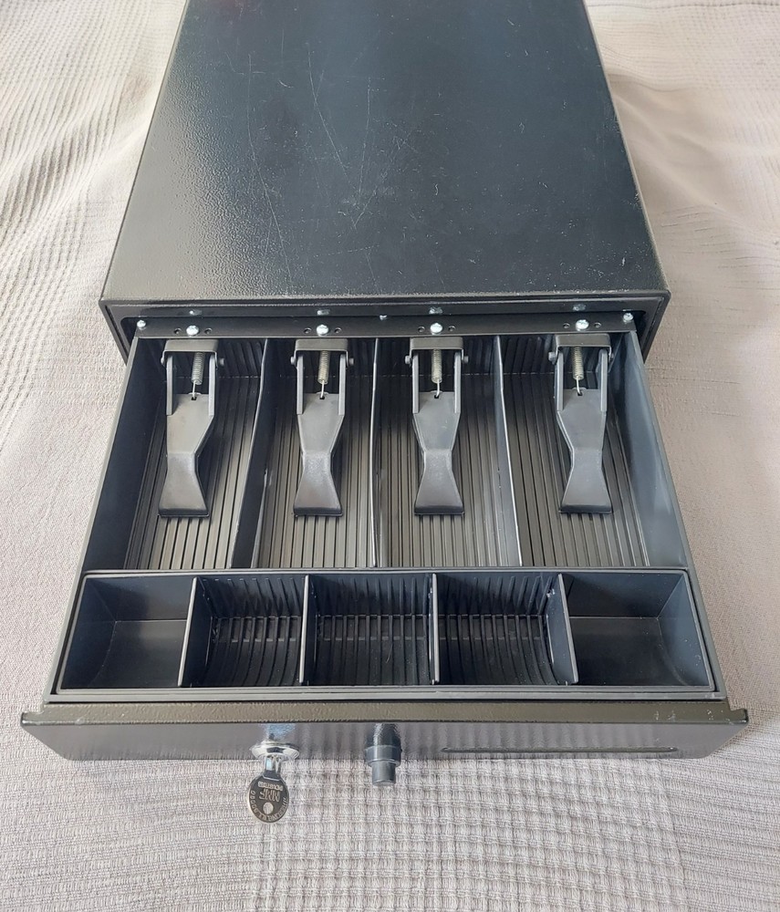 MMF Industries Compact Locking Cash Box Drawer Key Lock Money Tray MPN 225104604