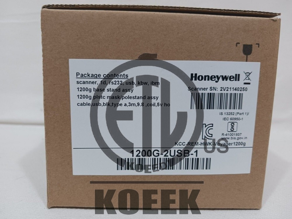 New Honeywell Voyager 1250G Handheld P/N: 1250G-2-USB Barcode Scanner~