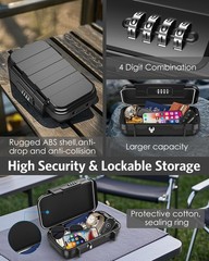 Portable Safe Box, Travel Safe Box for Beach, Waterproof Mini Security Case, …