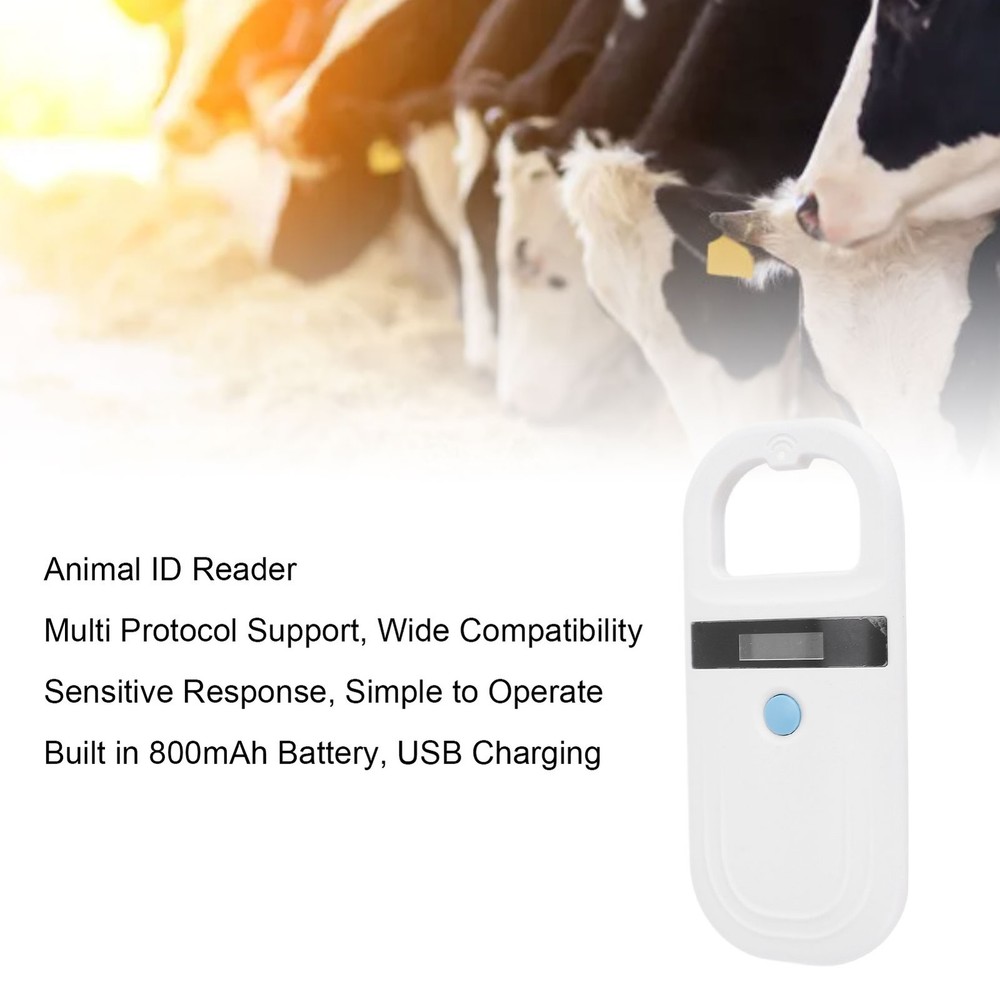 Portable Animal ID Reader Rechargeable 134.2KHz Pet Microchip Scanner Reader
