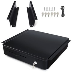 Cash Register Cash Drawer with Under Counter Mounting Bracket Set 16&Prime;, Heavy …