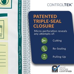 ControlTek SafeLok 9×12 Clear Tamper-Evident Deposit Bags 100 Count, Moisture He
