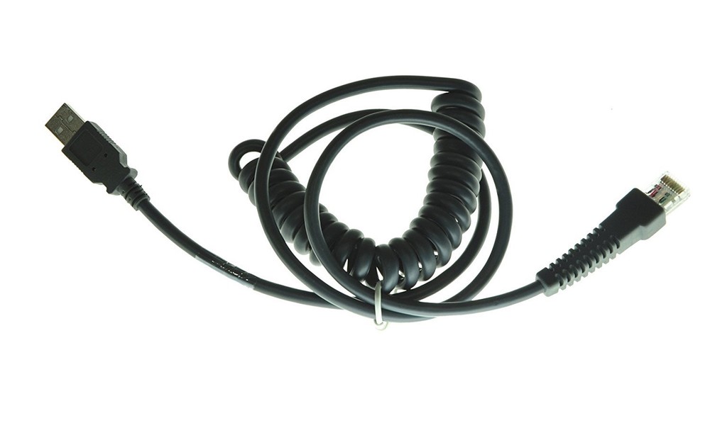 Lot 5x 7FT Coiled USB Barcode Scanner PVC Cable for Symbol LS2208 CBA-U01-S07ZAR