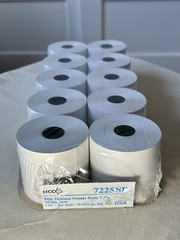 NCCO 7225 SP~POS Thermal Printer Rolls ~1Ply 10 Rolls per Tray~2.25”Wx200’