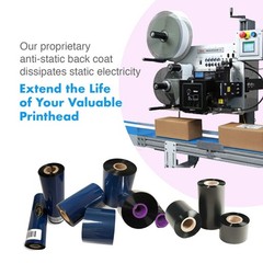 Wolfbarco 6 Rolls 4.33&Prime; x 243&prime; Resin Enhanced Wax Thermal Ribbon Zebra Printer
