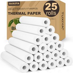 25 Rolls Thermal Printer Paper 8.5&Prime;x11&Prime; US Letter Size, BPA free Quick-Dry Th…