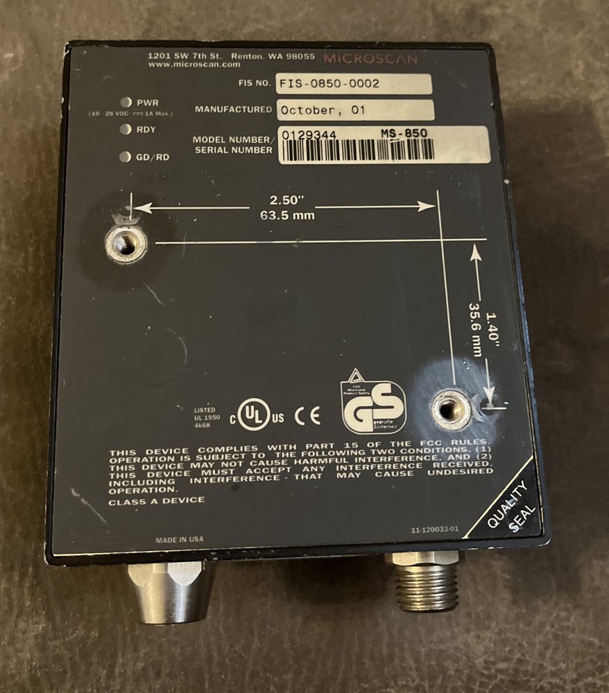 Microscan FIS-0850-0002, MS-850 Fixed Barcode Scanner