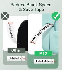 P12 Mini Bluetooth Thermal Transfer Label Maker Machine Green Ribbon Print